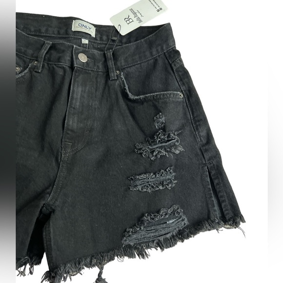 Only Distressed Rip Denim Mini Short - Picture 3 of 9